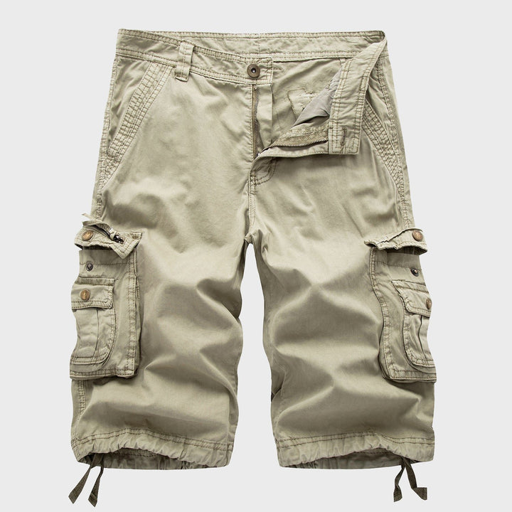 Heren Verstelbare Knielengte Cargo Short - Beige