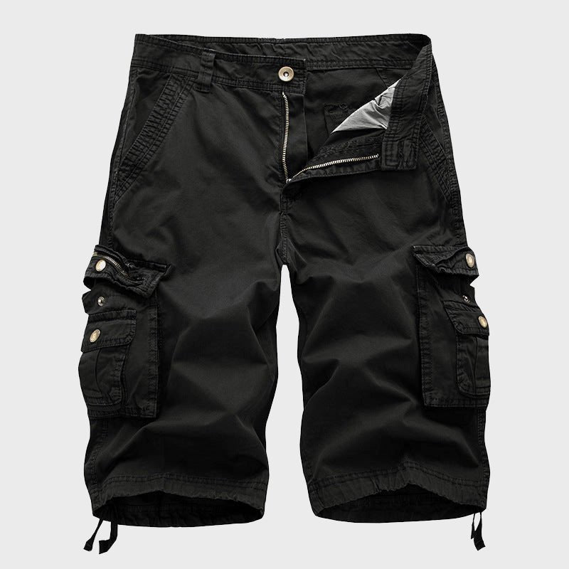 Heren Verstelbare Knielengte Cargo Short - Black