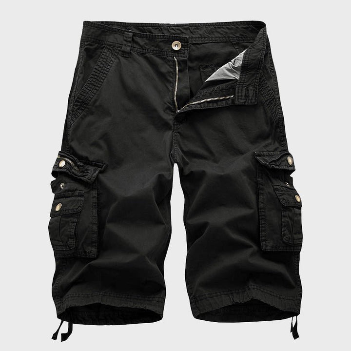 Heren Verstelbare Knielengte Cargo Short - Black