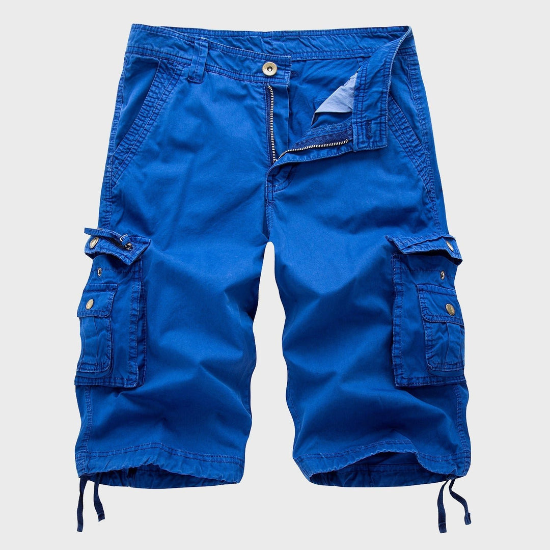 Heren Verstelbare Knielengte Cargo Short - Blue