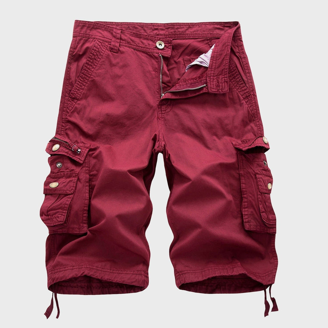 Heren Verstelbare Knielengte Cargo Short - Red