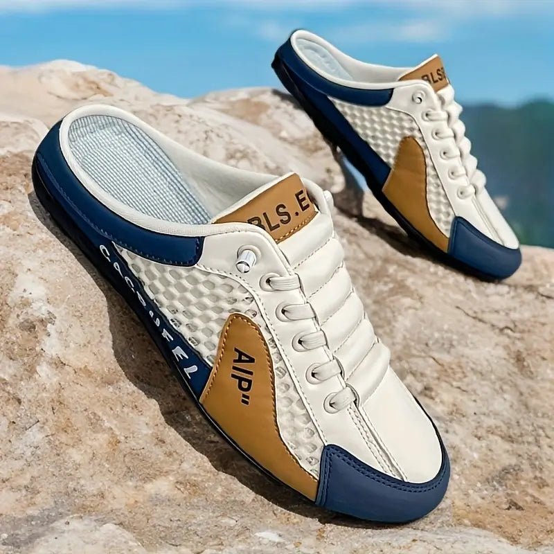 Heren Vetersluiting Half-Open Sneaker Muiltjes Casual Schoenen