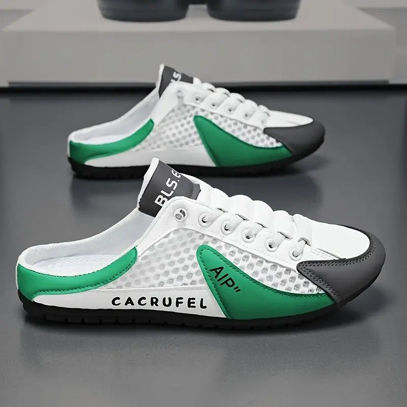 Heren Vetersluiting Half-Open Sneaker Muiltjes Casual Schoenen