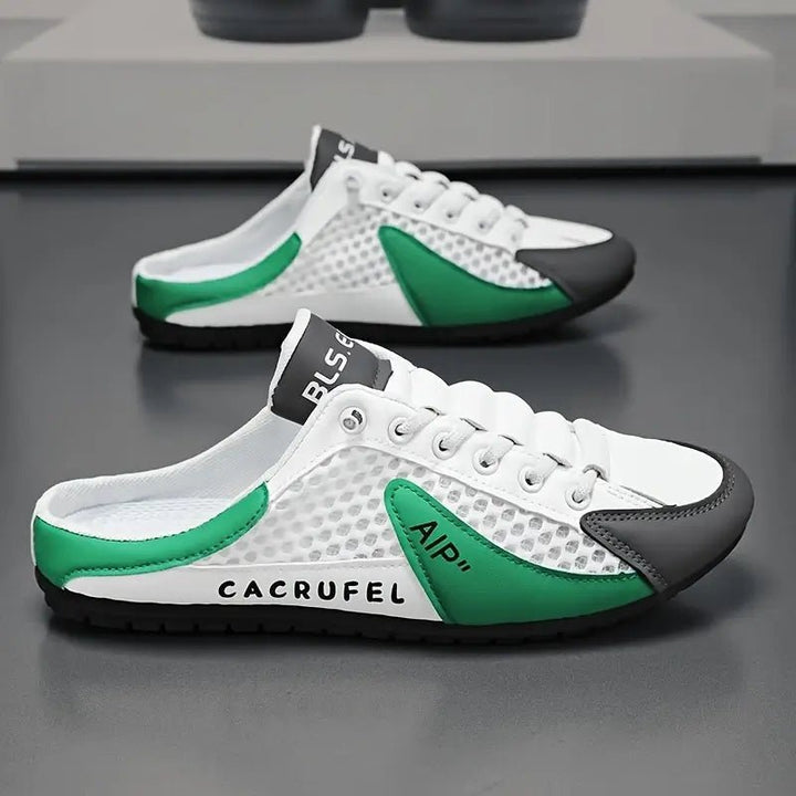 Heren Vetersluiting Half-Open Sneaker Muiltjes Casual Schoenen