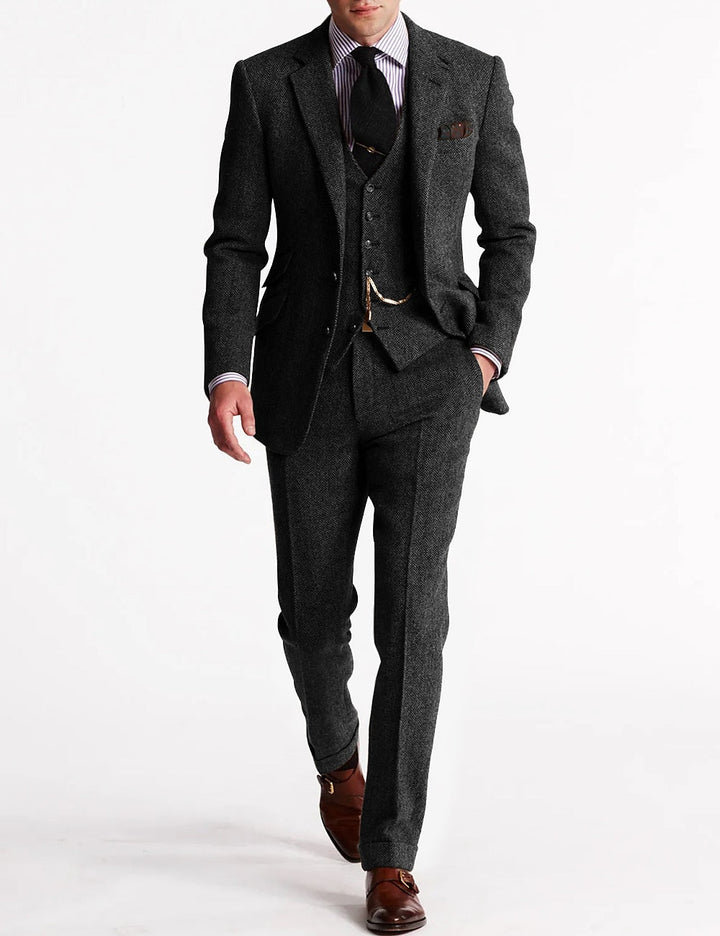 Logan | Heren Getailleerd Slim Fit Drie-Delig Pak