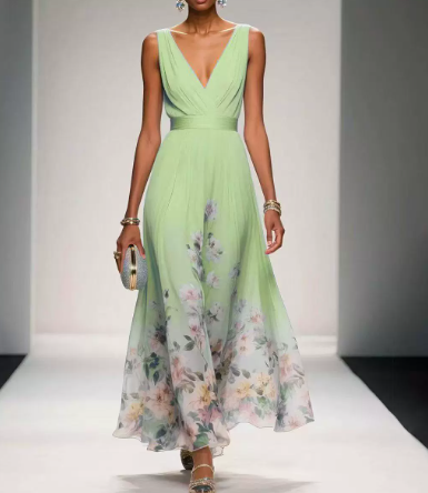 Sophia | Dames Jurk met Bloemenprint voor Bruiloftsgasten