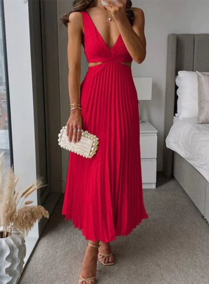 Paige | Dames One Shoulder Geplooide Maxi Avondjurk