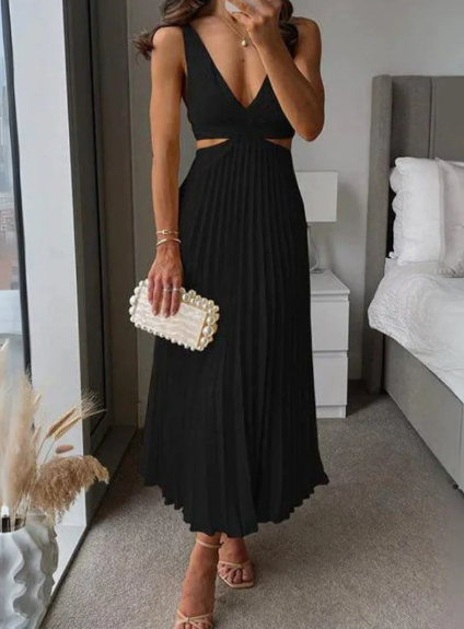 Paige | Dames One Shoulder Geplooide Maxi Avondjurk