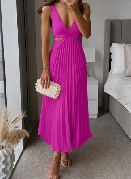 Paige | Dames One Shoulder Geplooide Maxi Avondjurk