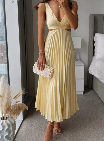 Paige | Dames One Shoulder Geplooide Maxi Avondjurk