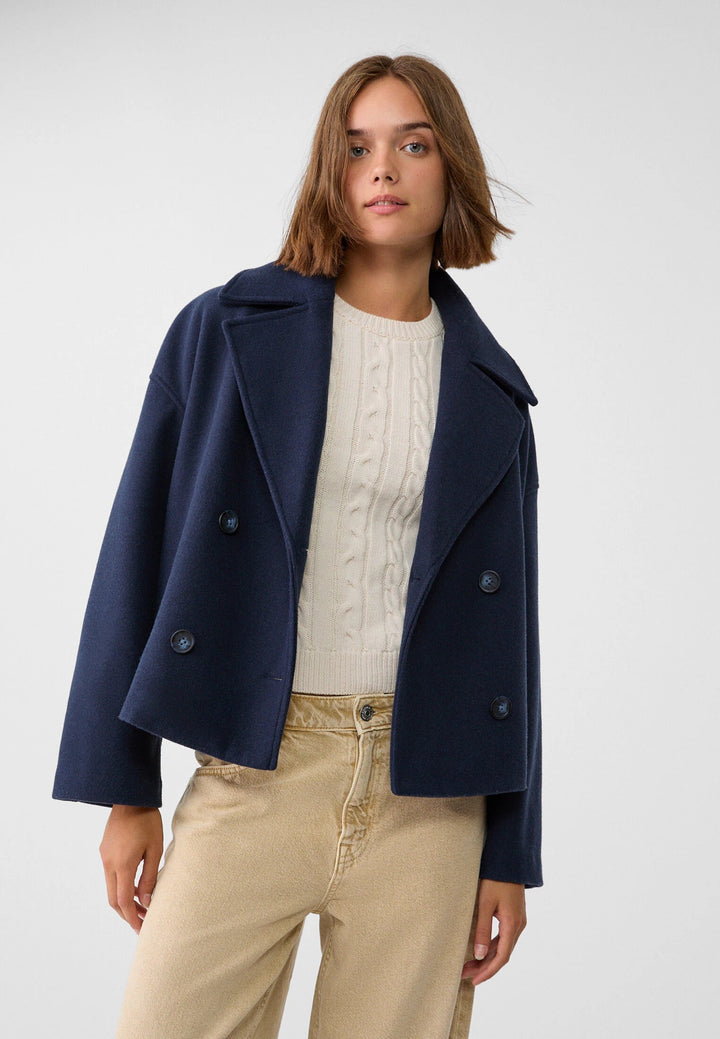 Emma | Dames Winterjack met Brede Revers en Korte Snit