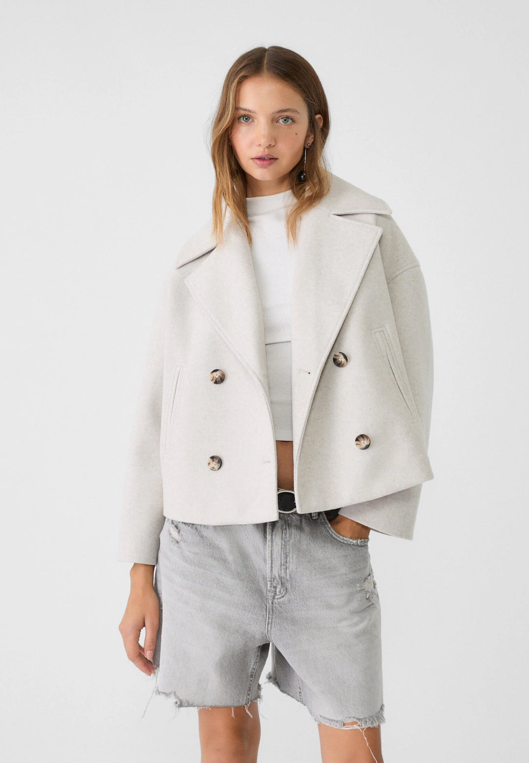 Emma | Dames Winterjack met Brede Revers en Korte Snit