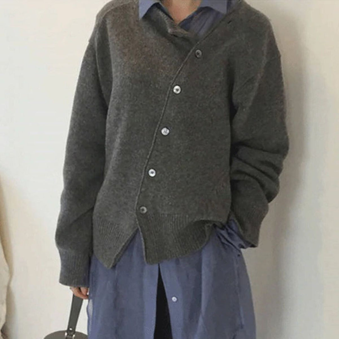 Freya | Dames Winter Gebreide Trui met Knopen
