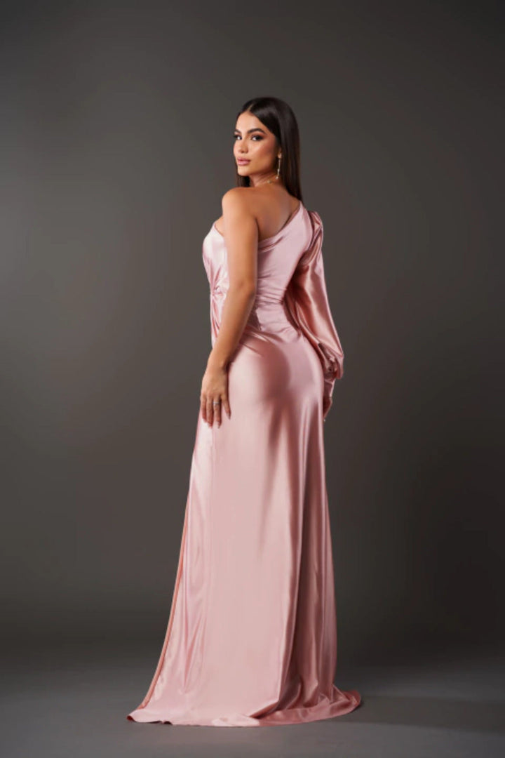 Dahlia | Dames Asymmetrische Maxi Jurk met Eén Mouw