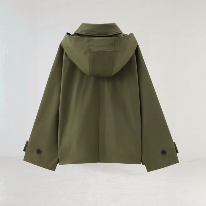 Bethany | Dames Casual Jas met Knopen en Capuchon