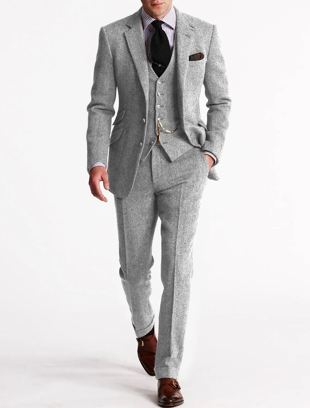 Logan | Heren Getailleerd Slim Fit Drie-Delig Pak