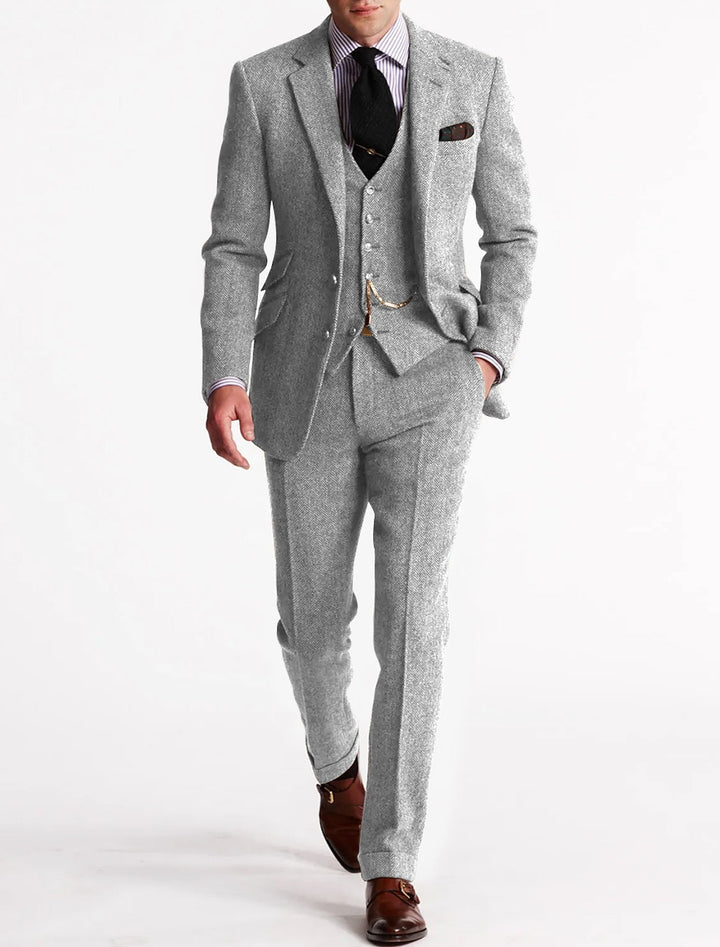 Logan | Heren Getailleerd Slim Fit Drie-Delig Pak