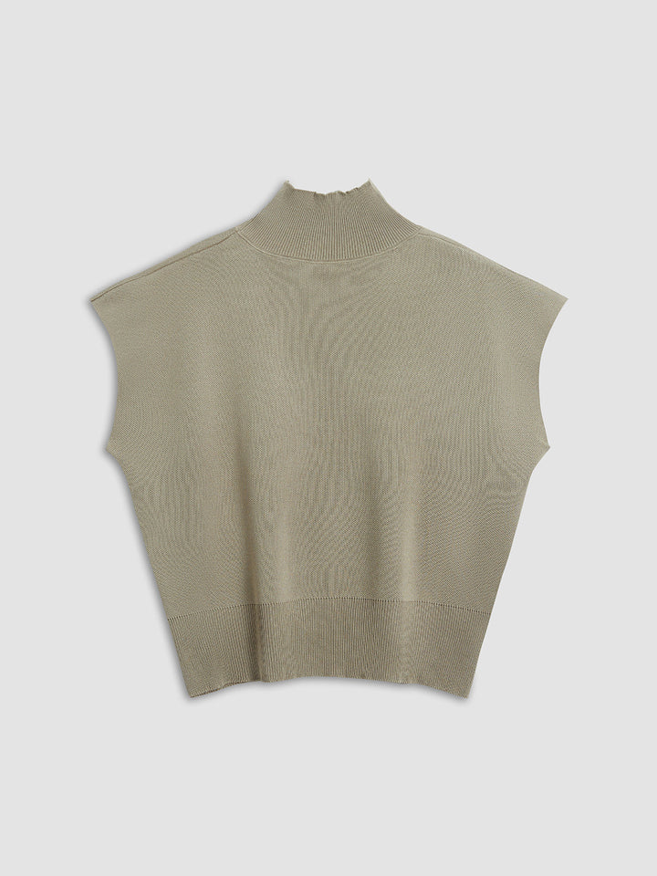 Nora | Dames Casual Top Met Mock Neck En Korte Mouwen