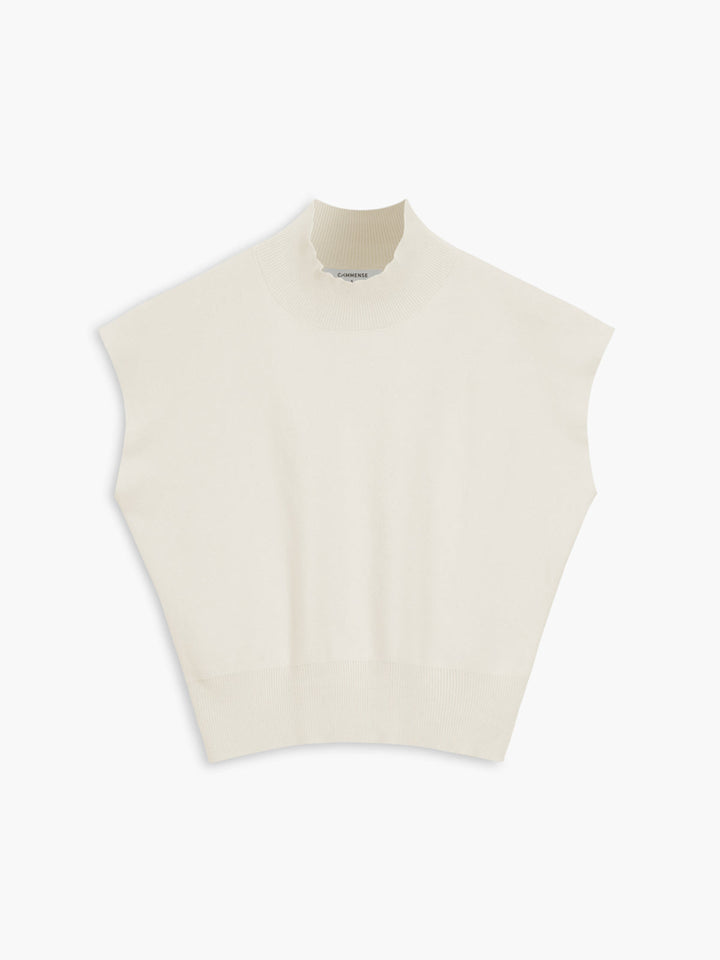 Nora | Dames Casual Top Met Mock Neck En Korte Mouwen