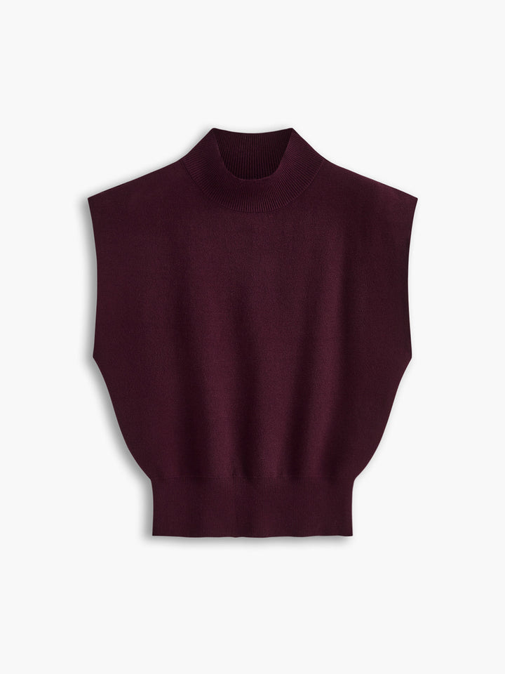 Nora | Dames Casual Top Met Mock Neck En Korte Mouwen