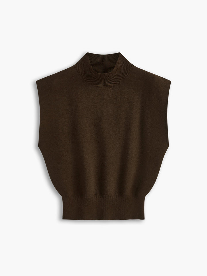 Nora | Dames Casual Top Met Mock Neck En Korte Mouwen