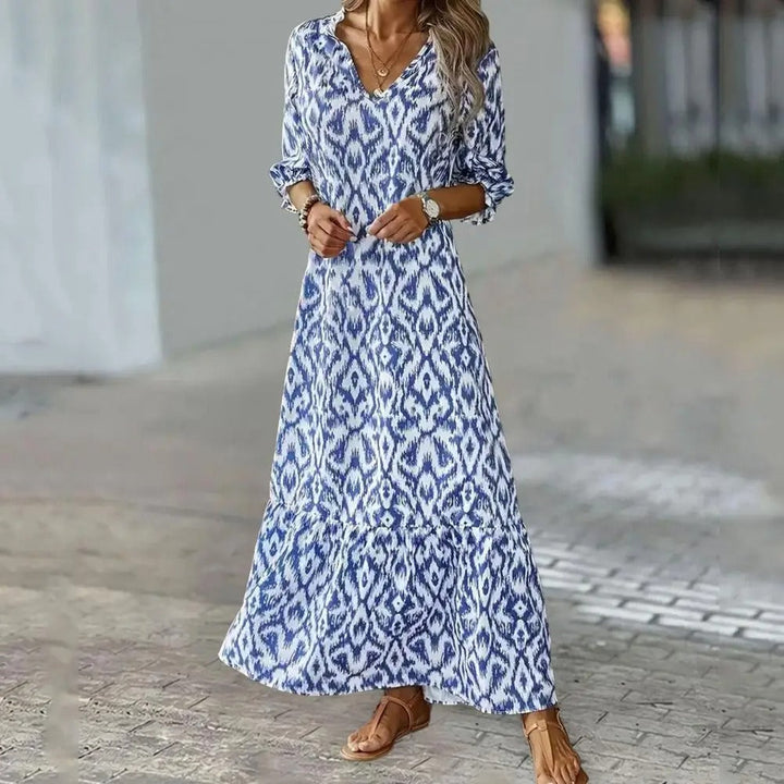 Esme | Dames Zomer Elegant Gesneden Maxi Jurk