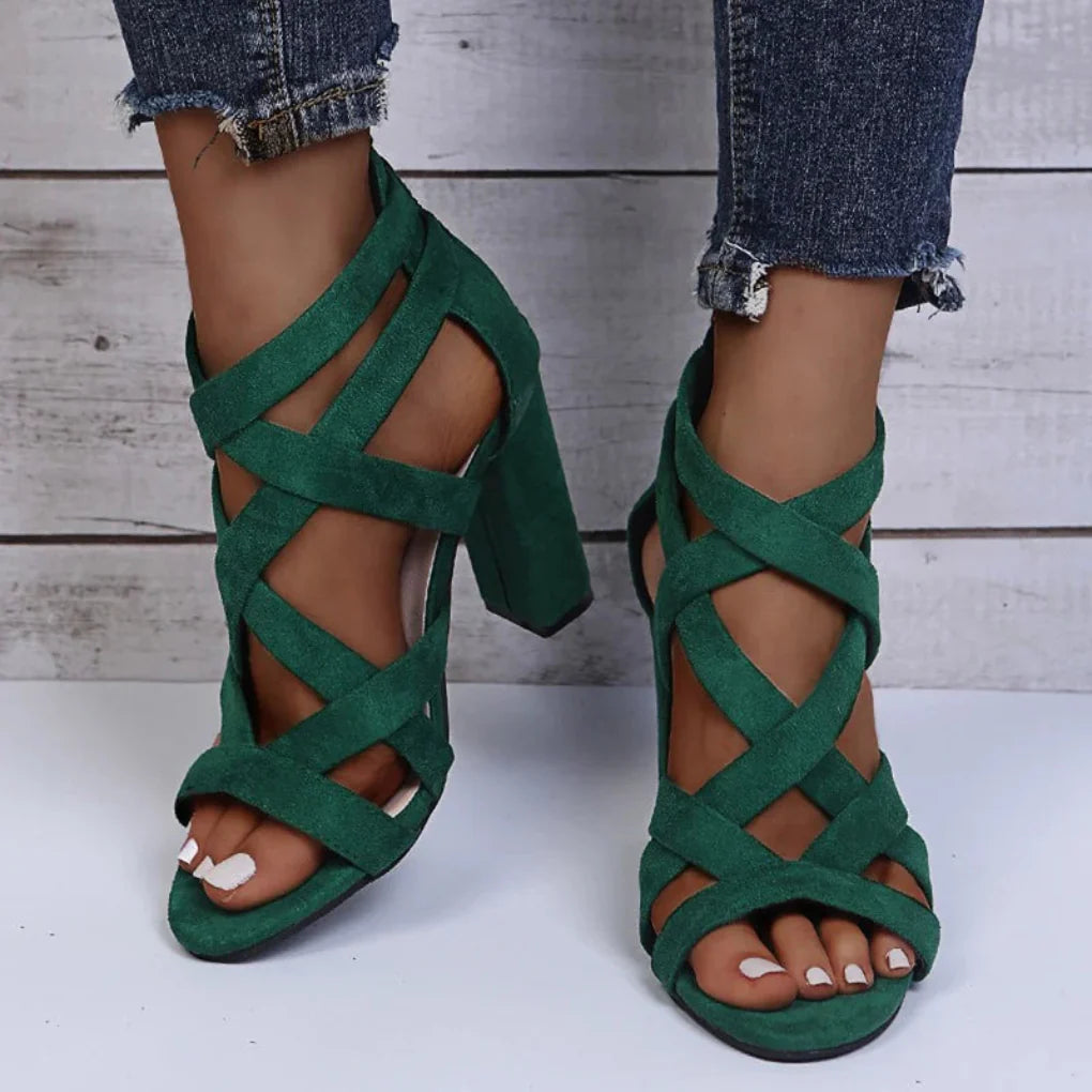 Esme | Dames bandjes hoge hak trouwsandalen