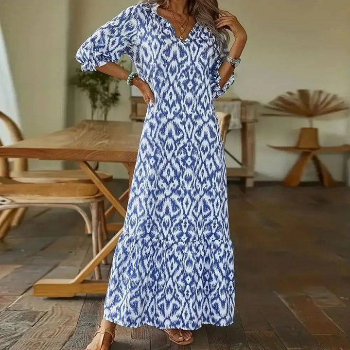 Esme | Dames Zomer Elegant Gesneden Maxi Jurk