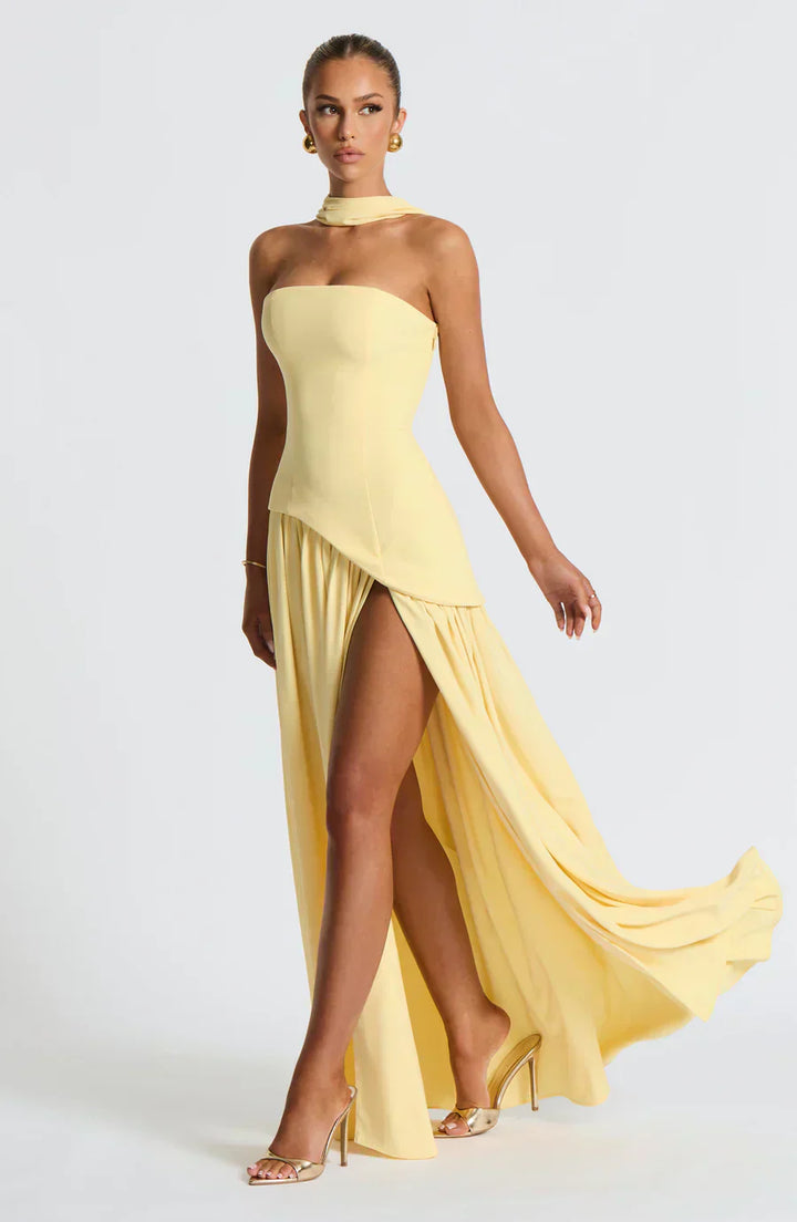Chelsea | Dames Bruiloft Gast Asymmetrische Maxi Jurk