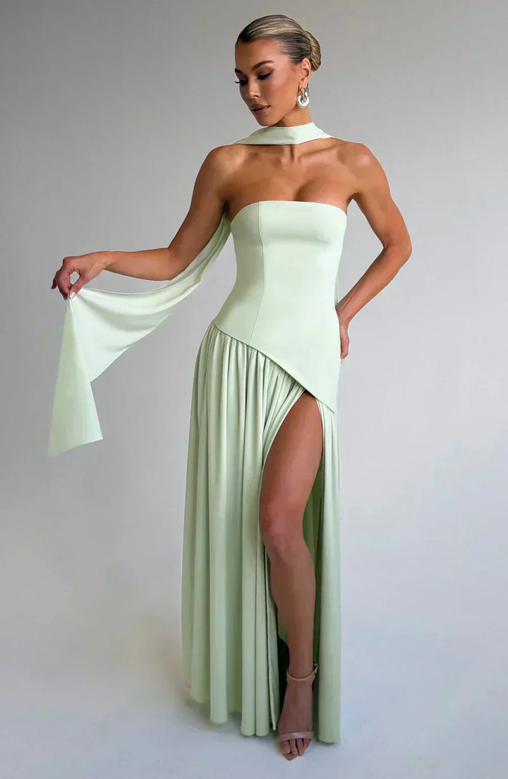Chelsea | Dames Bruiloft Gast Asymmetrische Maxi Jurk