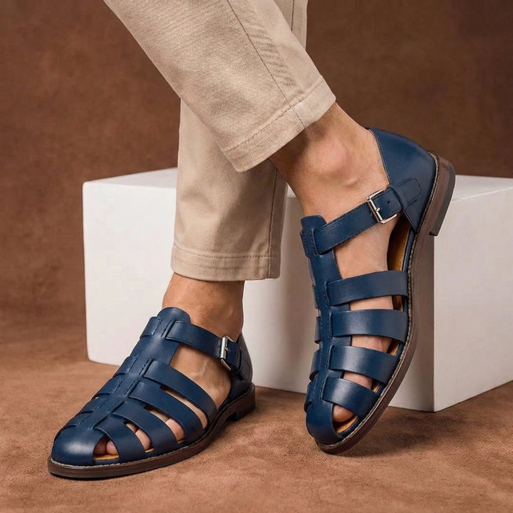Stephen | Heren Sandalen Met Gespband En Gesloten Neus