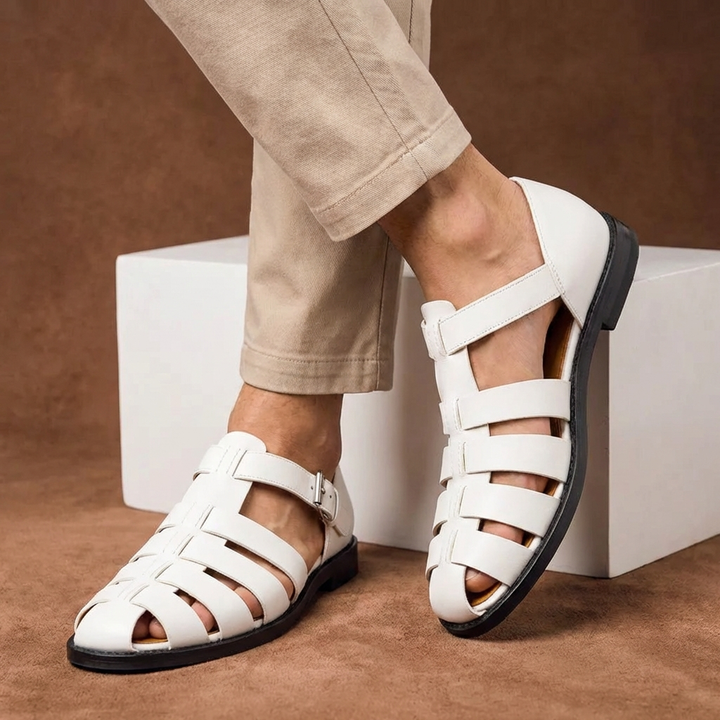 Stephen | Heren Sandalen Met Gespband En Gesloten Neus