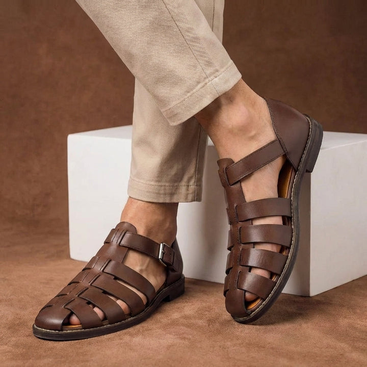 Stephen | Heren Sandalen Met Gespband En Gesloten Neus