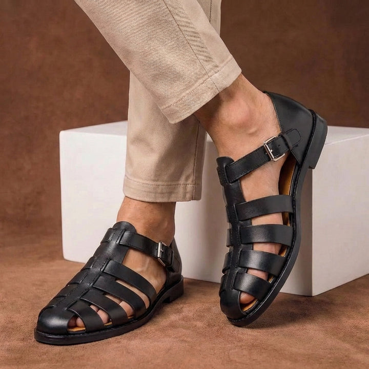Stephen | Heren Sandalen Met Gespband En Gesloten Neus