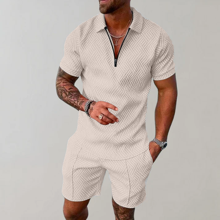 Avery | Heren Casual Set met Ritssluiting en Shorts