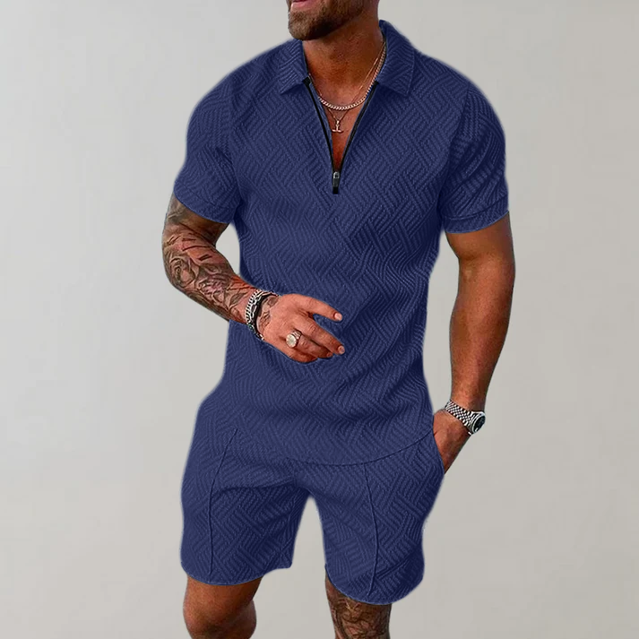 Avery | Heren Casual Set met Ritssluiting en Shorts