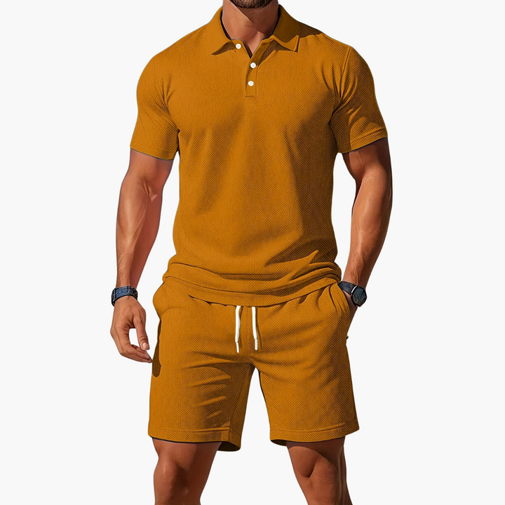 Preston | Heren Polo Overhemd En Shorts Casual Set