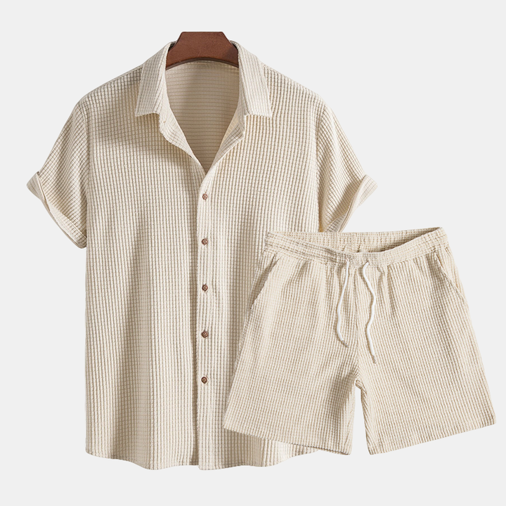 Quentin | Heren Tweedelige Casual Set Met Overhemd En Shorts