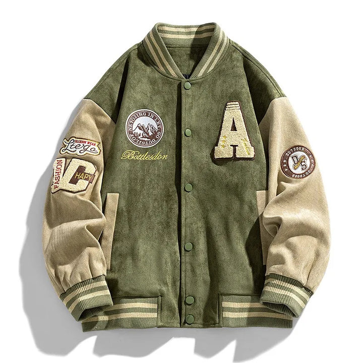Carter | Heren Varsity Bomberjas Met Knoopsluiting