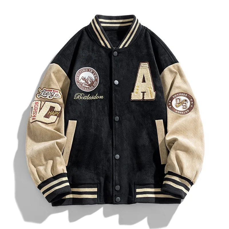 Carter | Heren Varsity Bomberjas Met Knoopsluiting