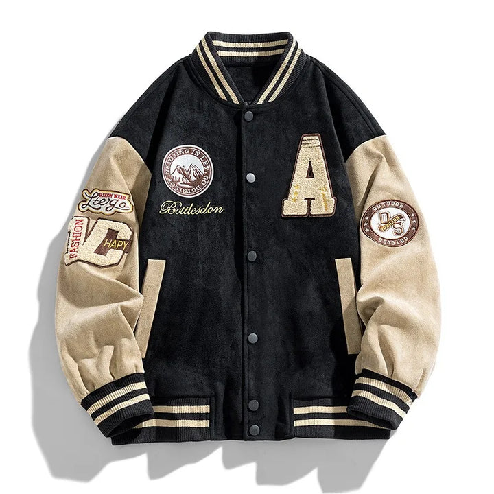 Carter | Heren Varsity Bomberjas Met Knoopsluiting