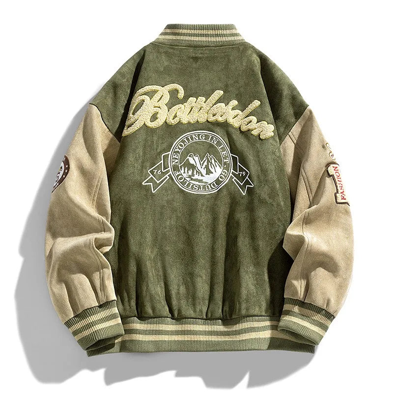 Carter | Heren Varsity Bomberjas Met Knoopsluiting