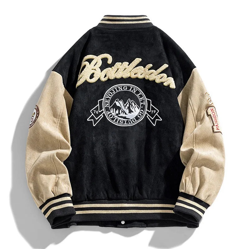 Carter | Heren Varsity Bomberjas Met Knoopsluiting