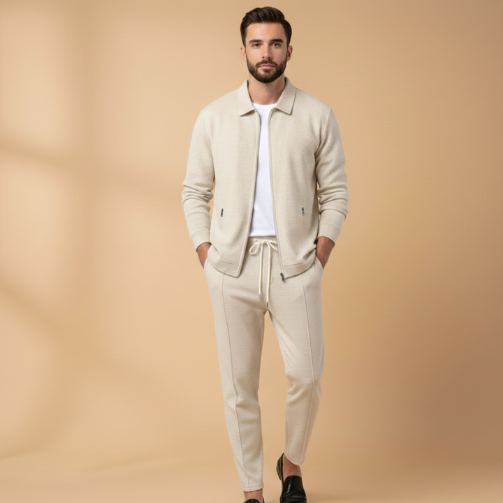 Franklin | Heren Casual Set Met Ritssluiting Jas En Tweedelig