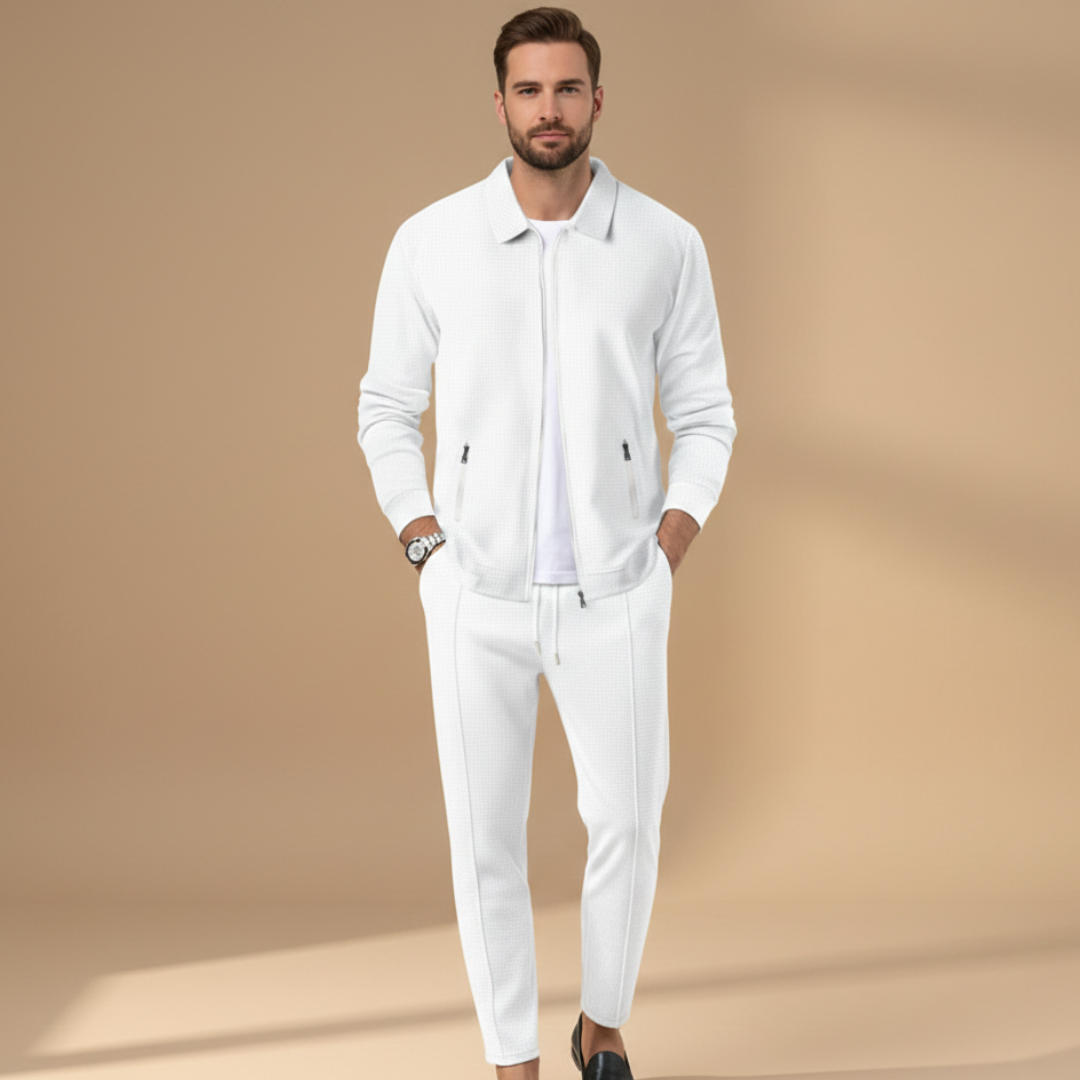Franklin | Heren Casual Set Met Ritssluiting Jas En Tweedelig