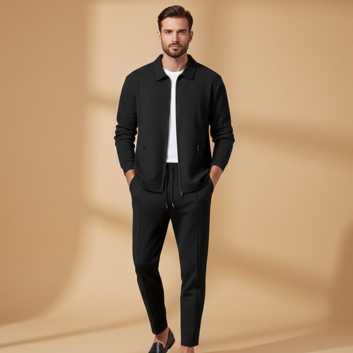 Franklin | Heren Casual Set Met Ritssluiting Jas En Tweedelig