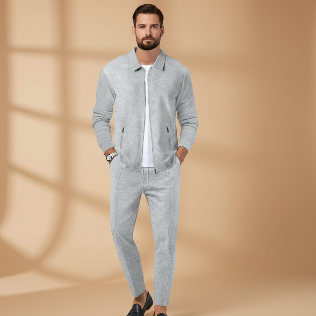 Franklin | Heren Casual Set Met Ritssluiting Jas En Tweedelig