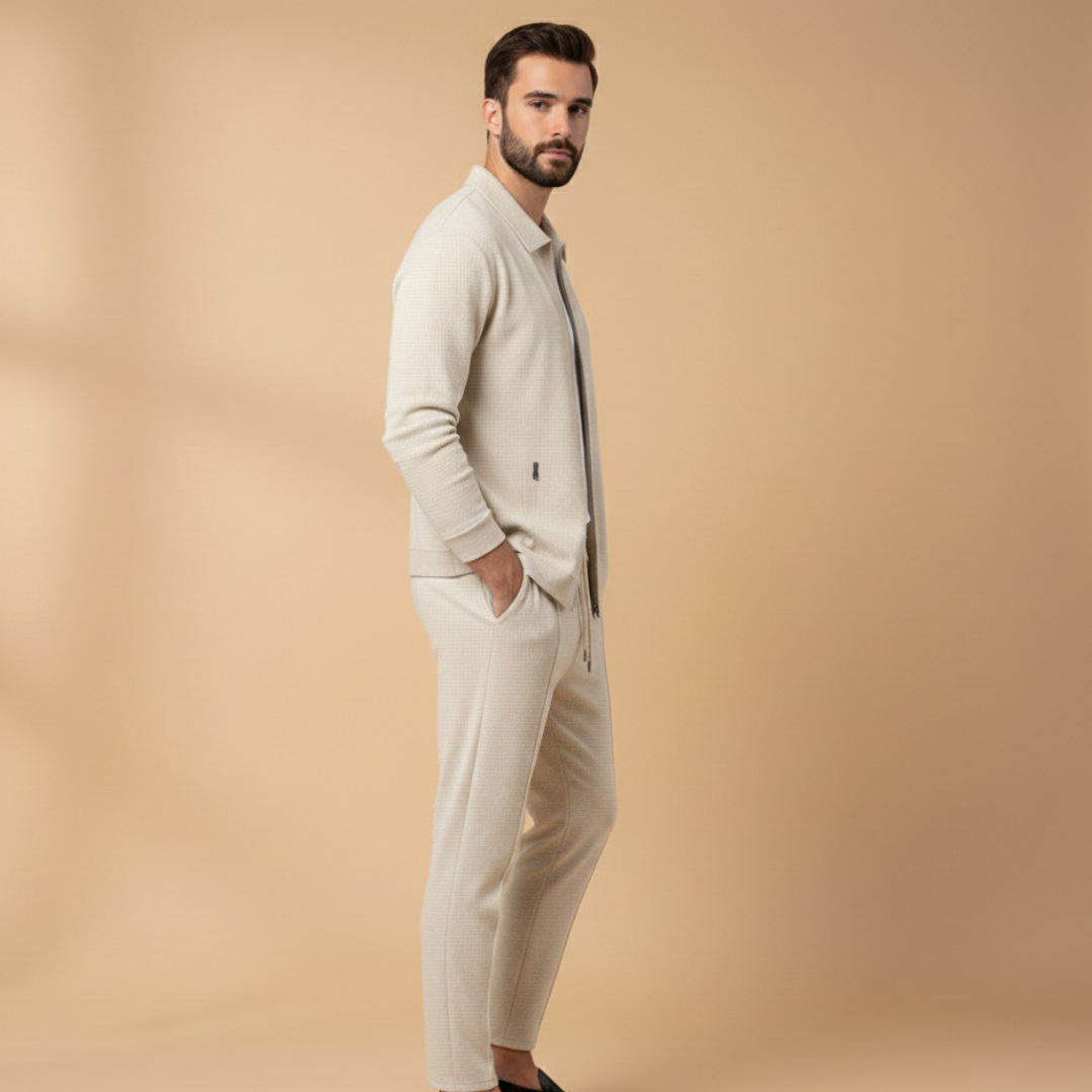 Franklin | Heren Casual Set Met Ritssluiting Jas En Tweedelig
