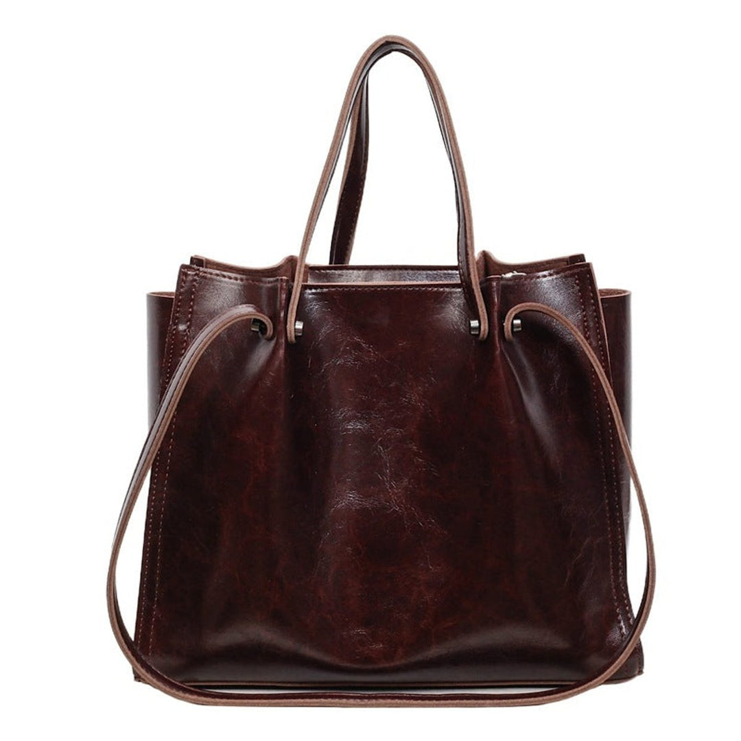 Minimalistische Vegan Leren Ruime Tote Bag - Maroon