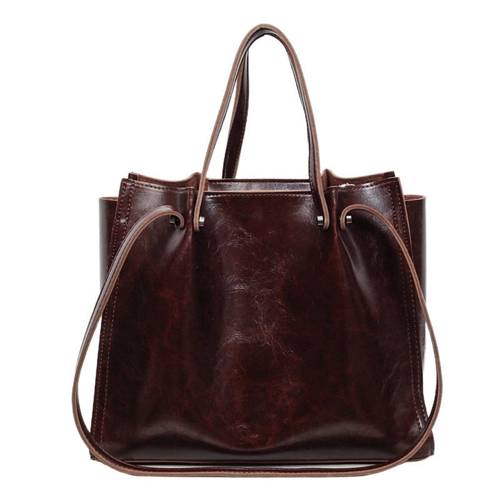 Minimalistische Vegan Leren Ruime Tote Bag - Maroon